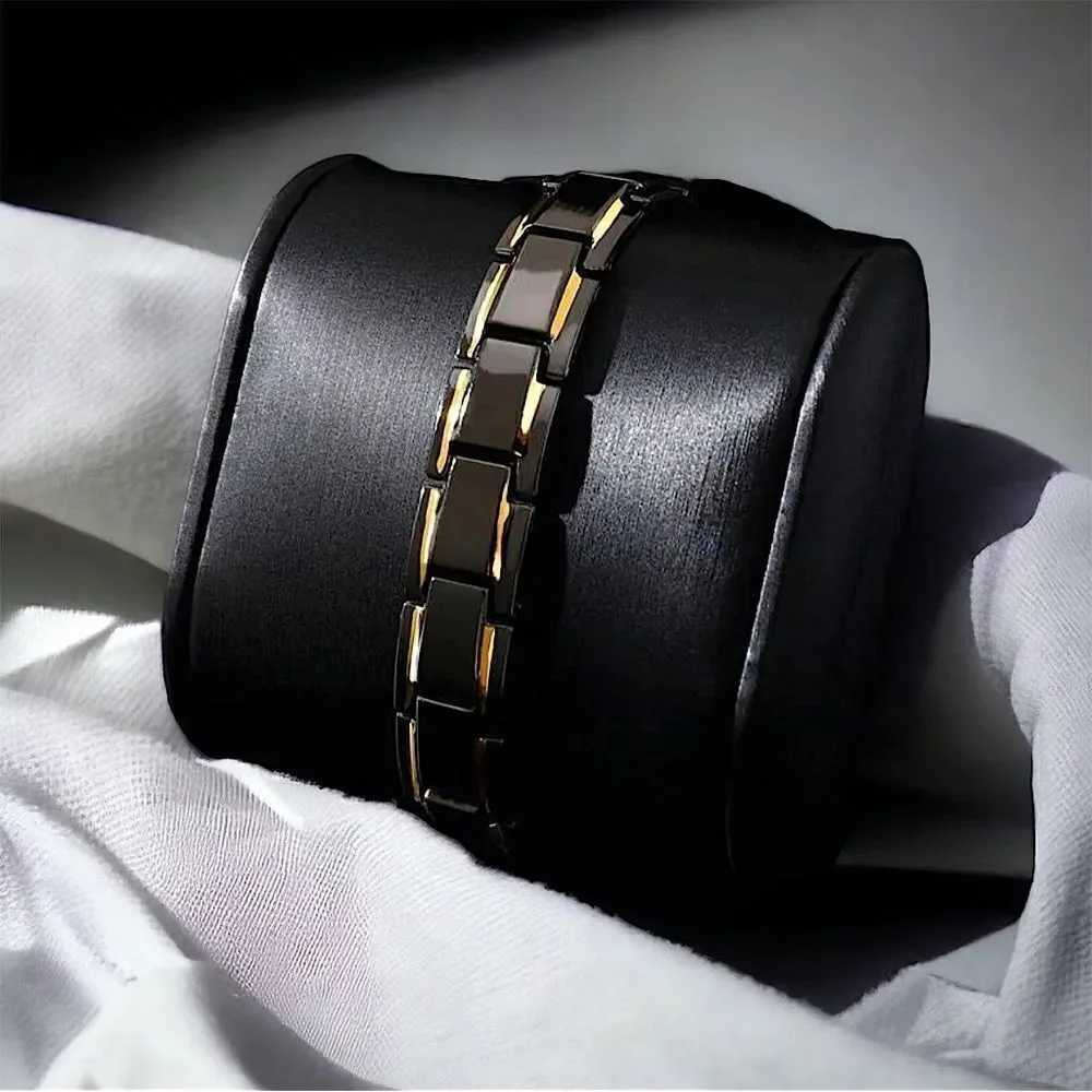 Men’s Stainless Steel l Bracelet l Silver/Gold l Black/Gold l Link Closure l New